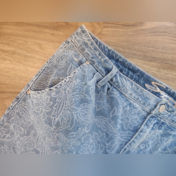 Seven FLORAL DENIM Plus size SKIRT - Picture 3 of 4